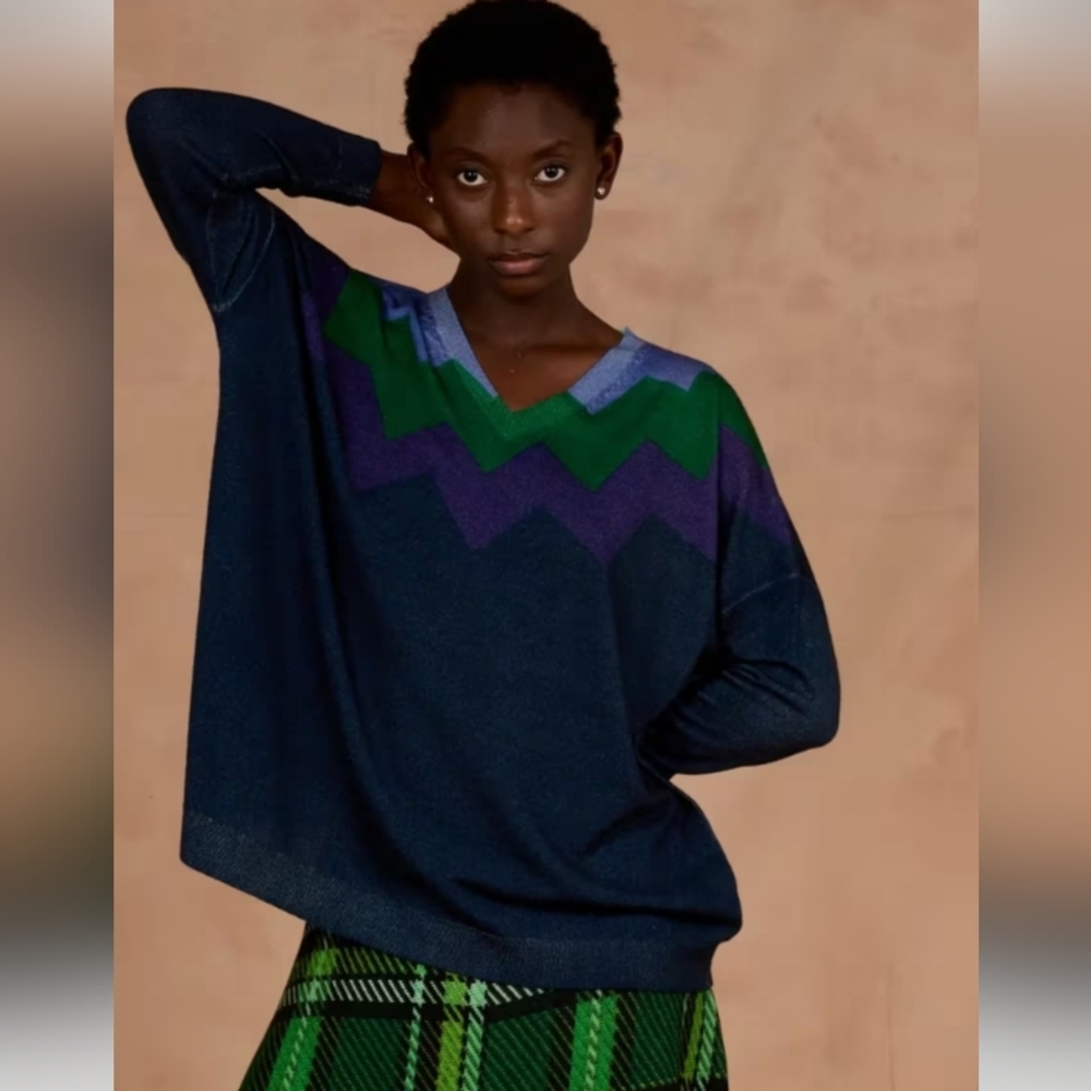 In Bed With You Merino Wool Blue Sweater L